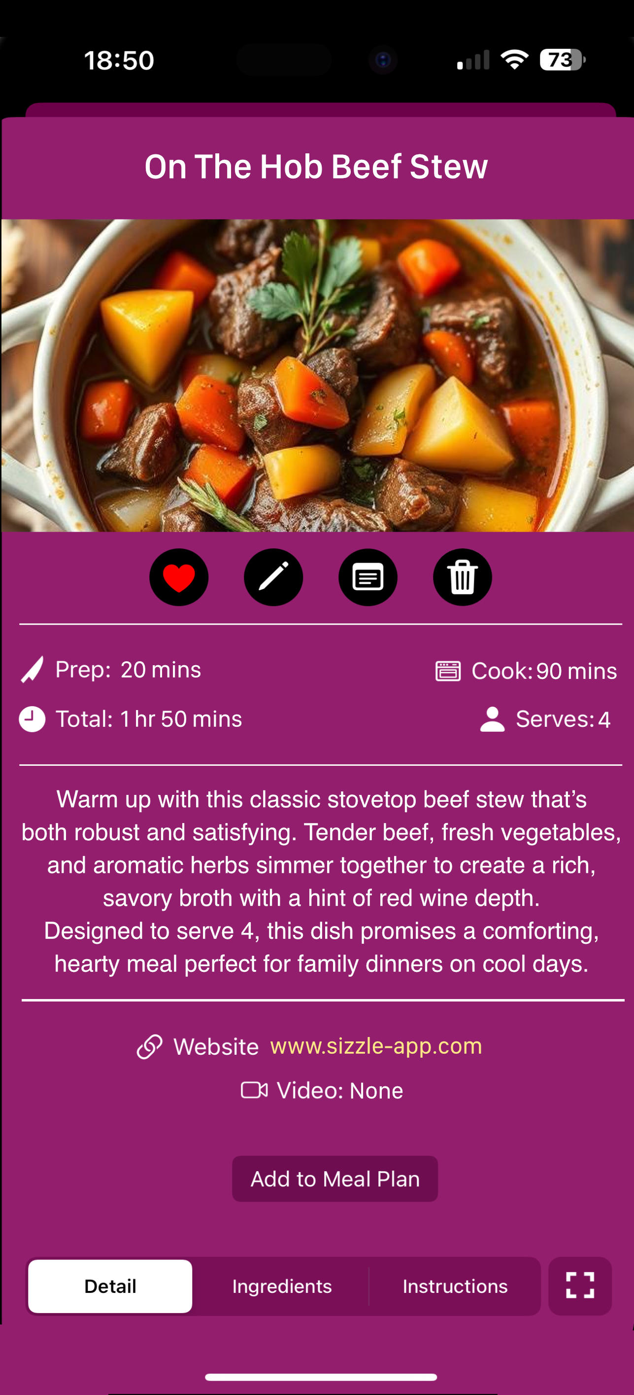 Sizzle Beef Stew